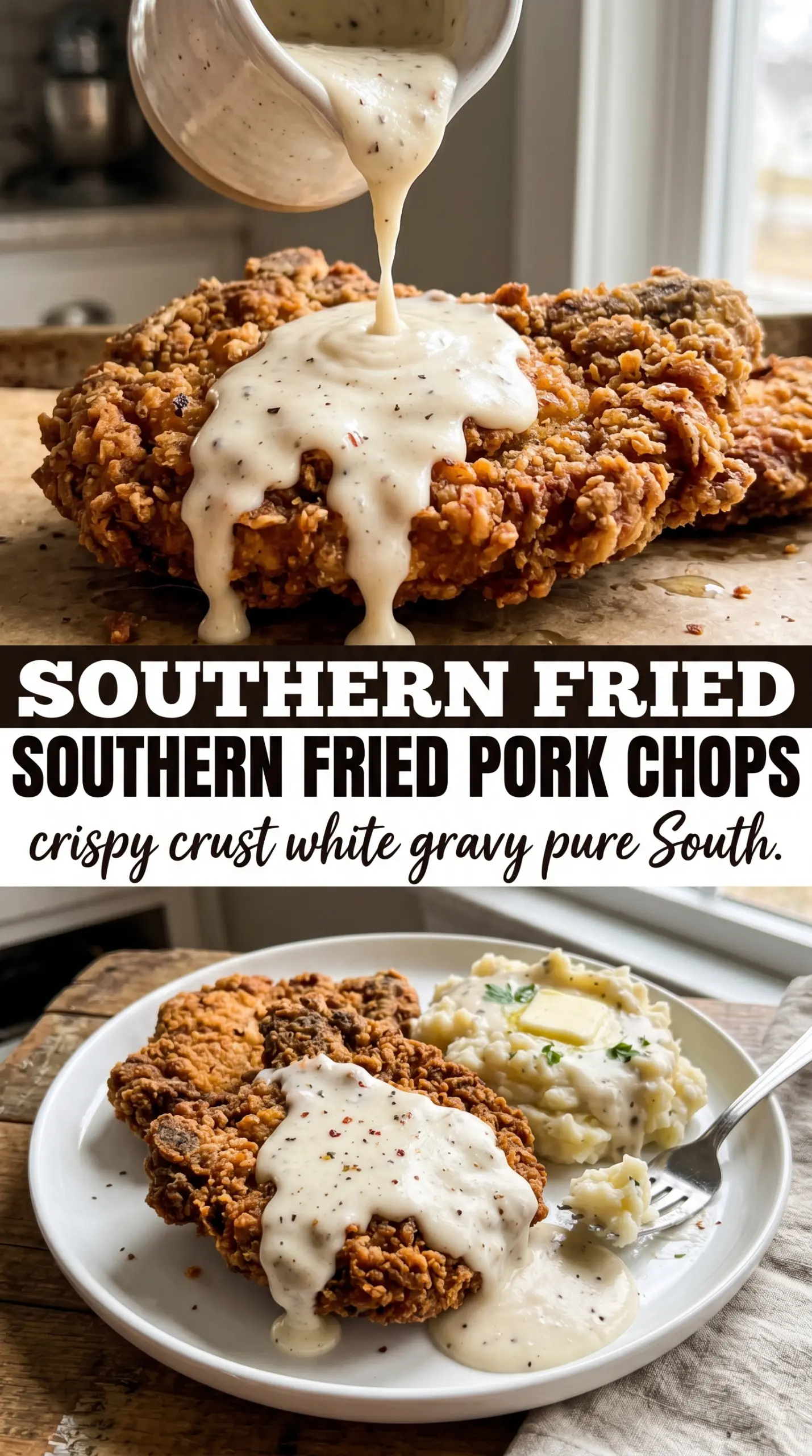 Country Fried Pork Chops crispy breaded savory