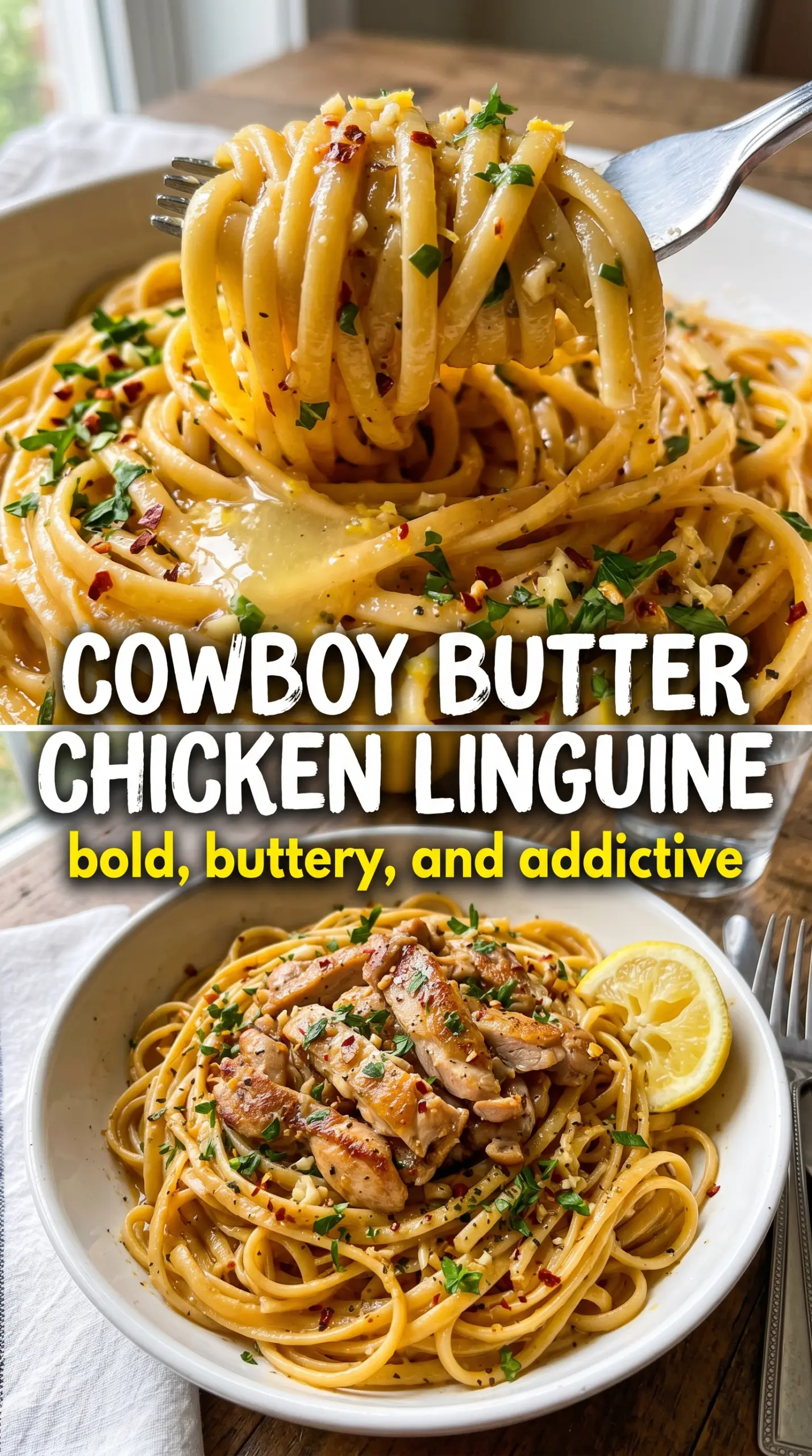 Cowboy Butter Chicken Linguine bold buttery pasta