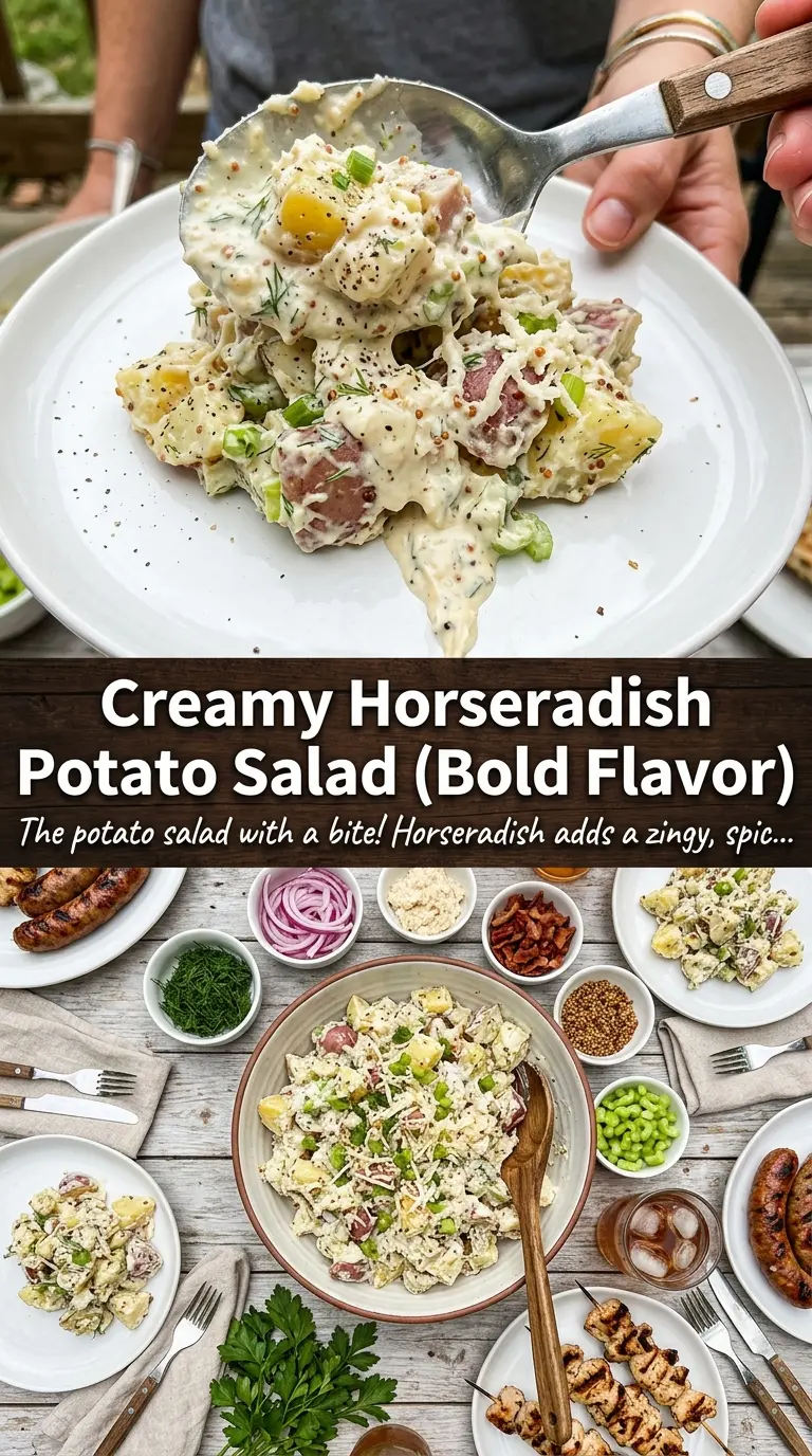 Creamy Horseradish Potato Salad tangy creamy chive-studded