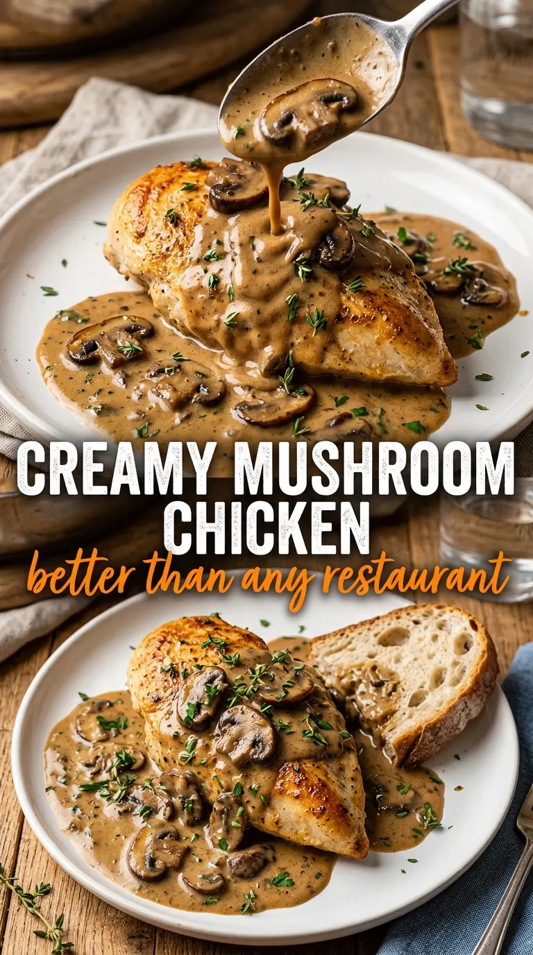 Creamy Mushroom Chicken skillet creamy savory