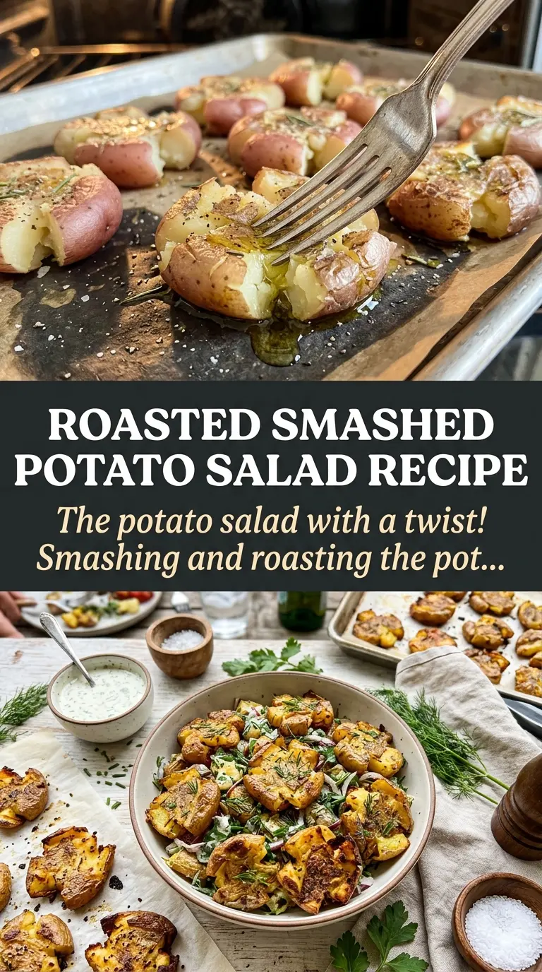 Crispy Smashed Potato Salad golden crunchy creamy