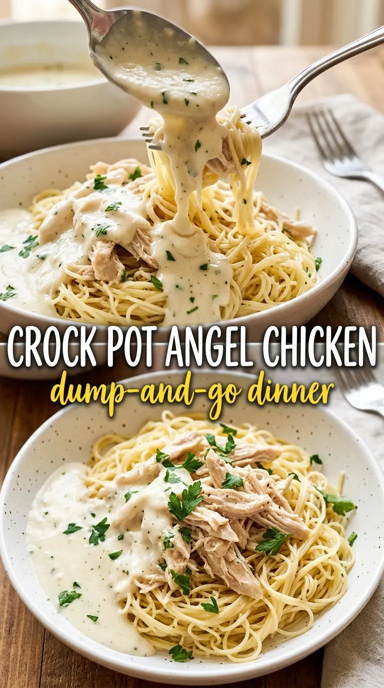 Crock Pot Angel Chicken creamy tender pasta
