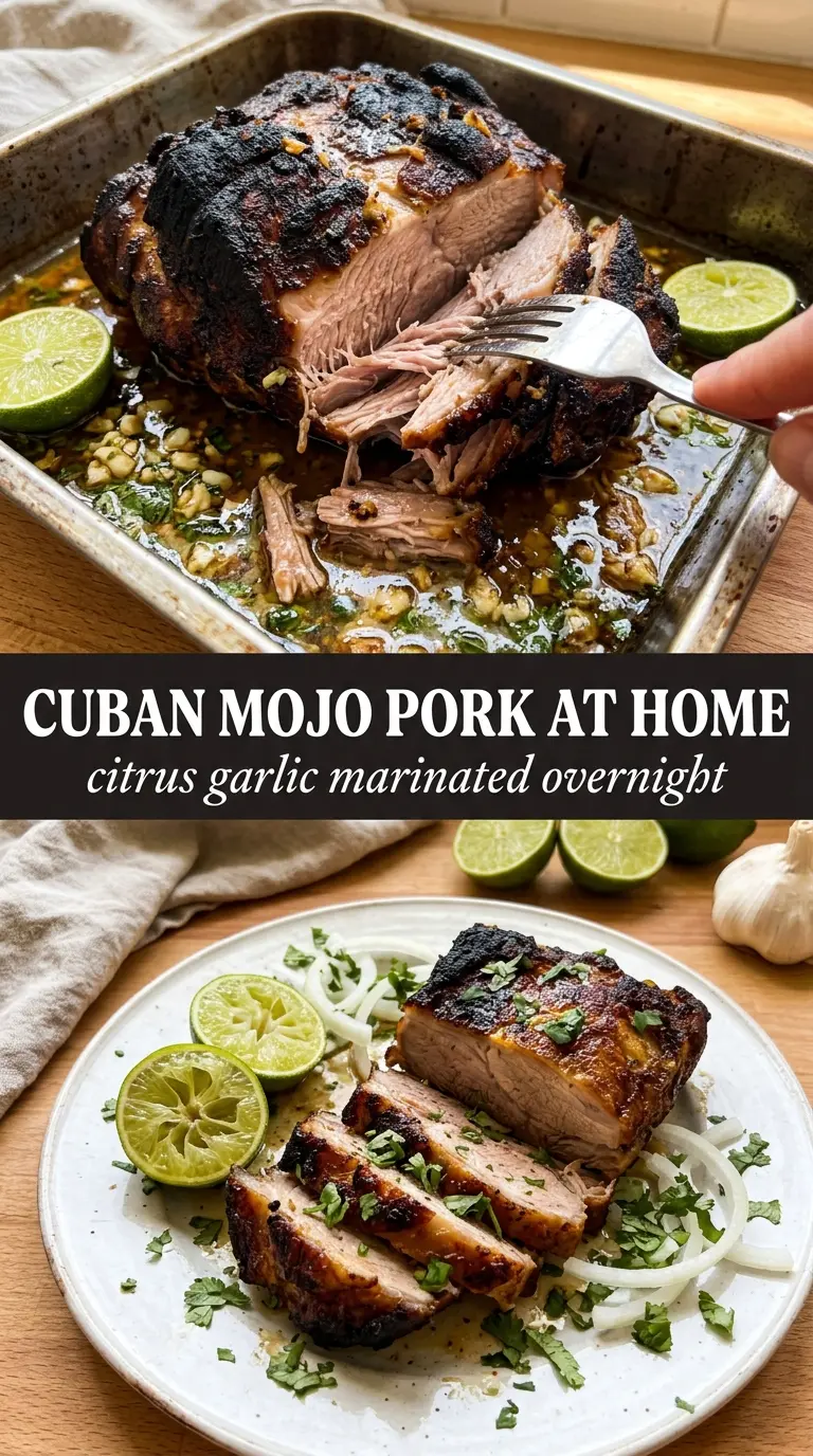 Cuban mojo marinated pork citrus garlic slow-roasted