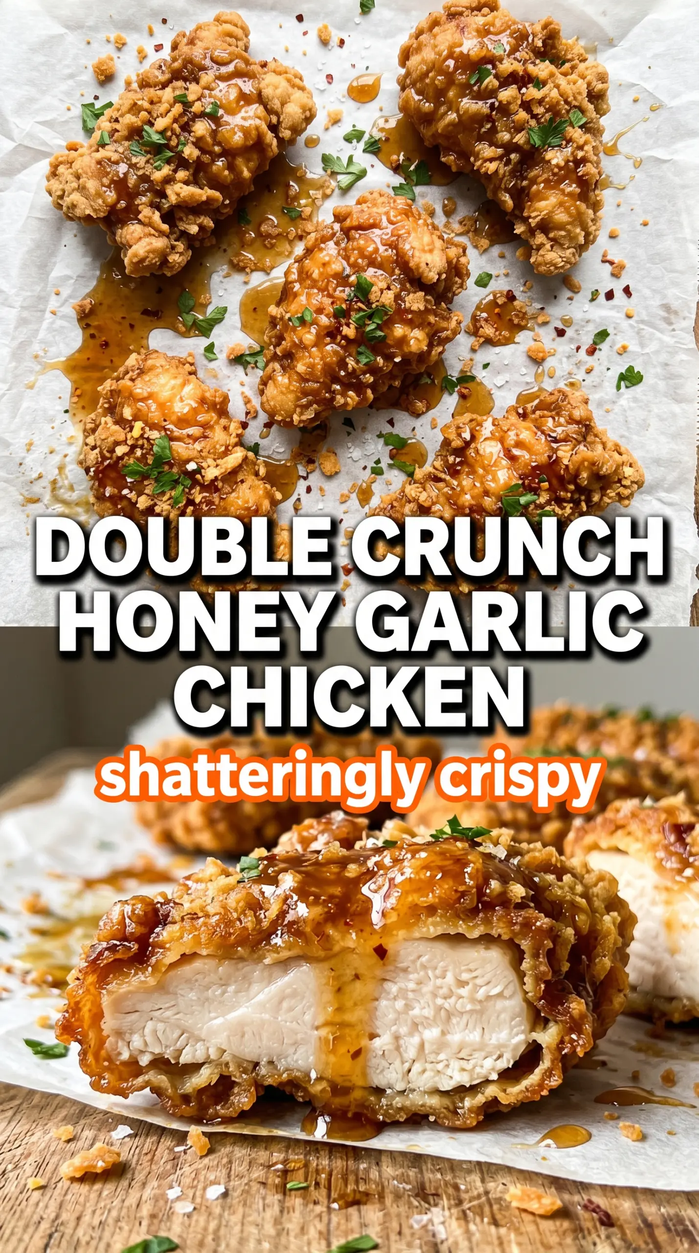 Double Crunch Honey Garlic Chicken Breasts crispy glazed