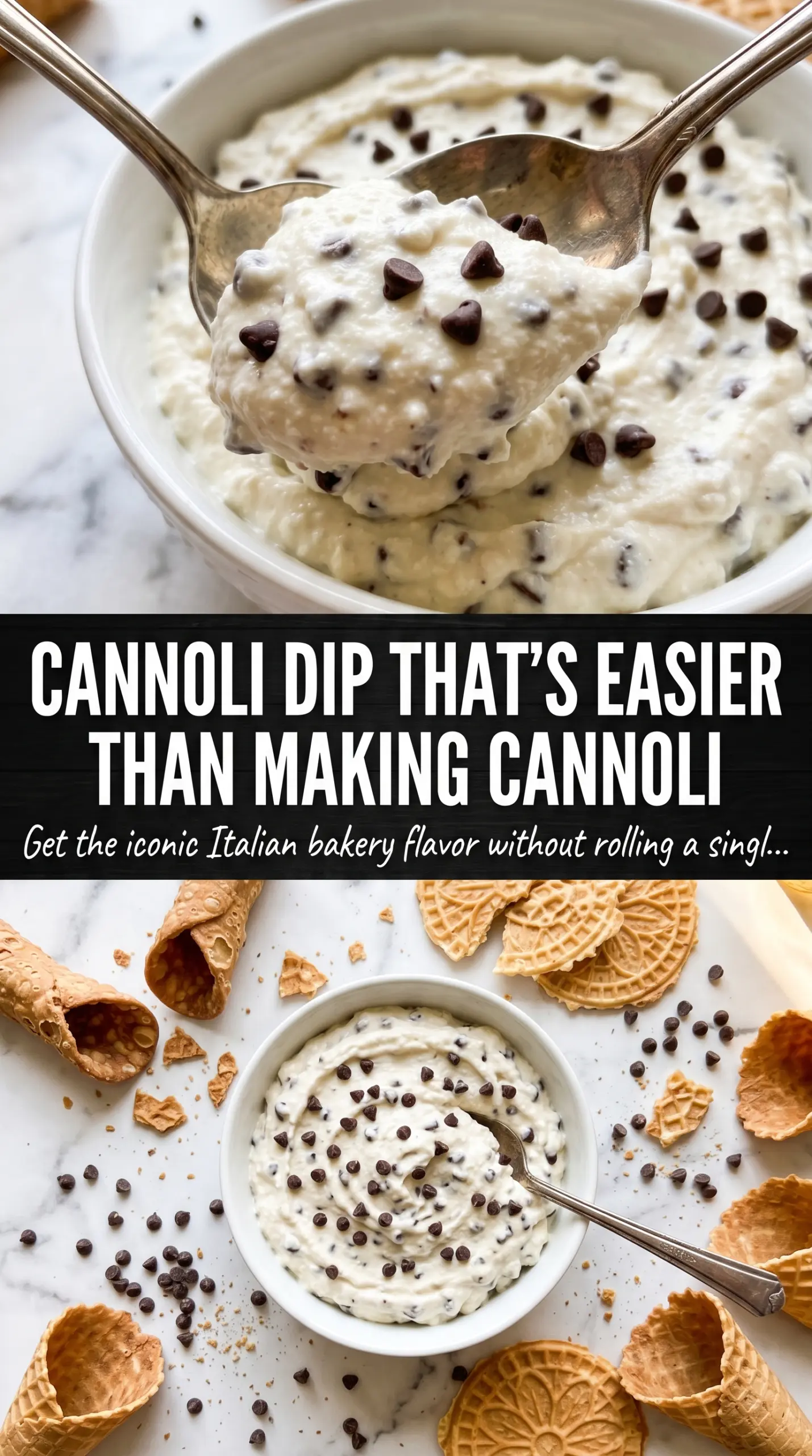 Easy Cannoli Dip creamy chocolate chip