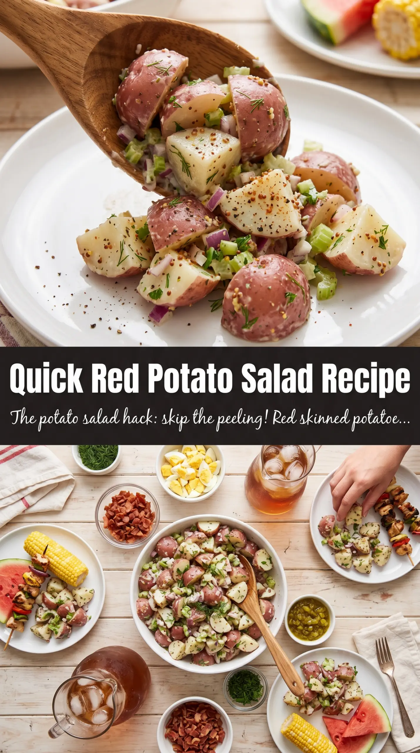 Easy Red Skinned Potato Salad creamy red potatoes herbs