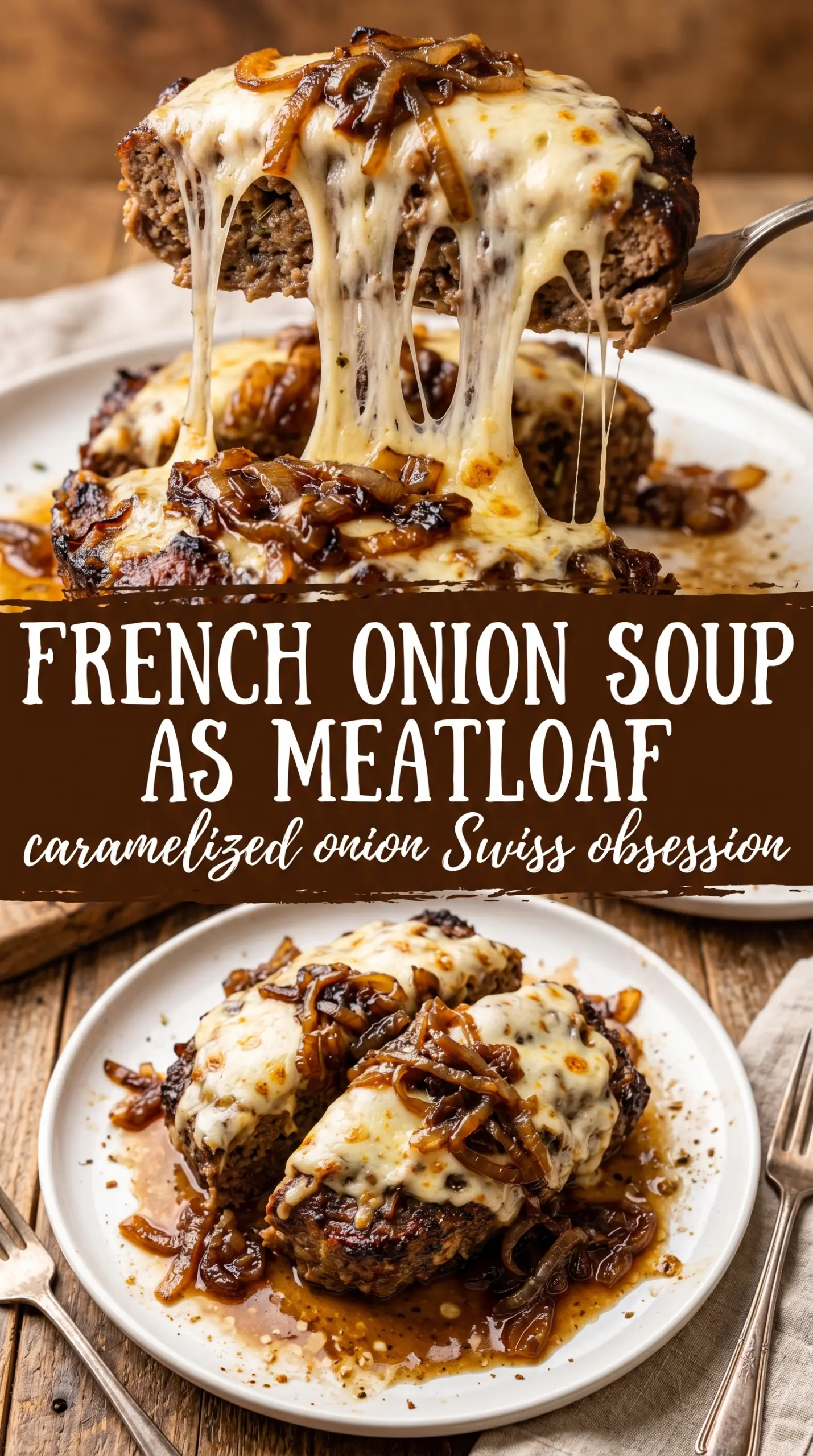 French onion meatloaf caramelized onions Swiss cheese
