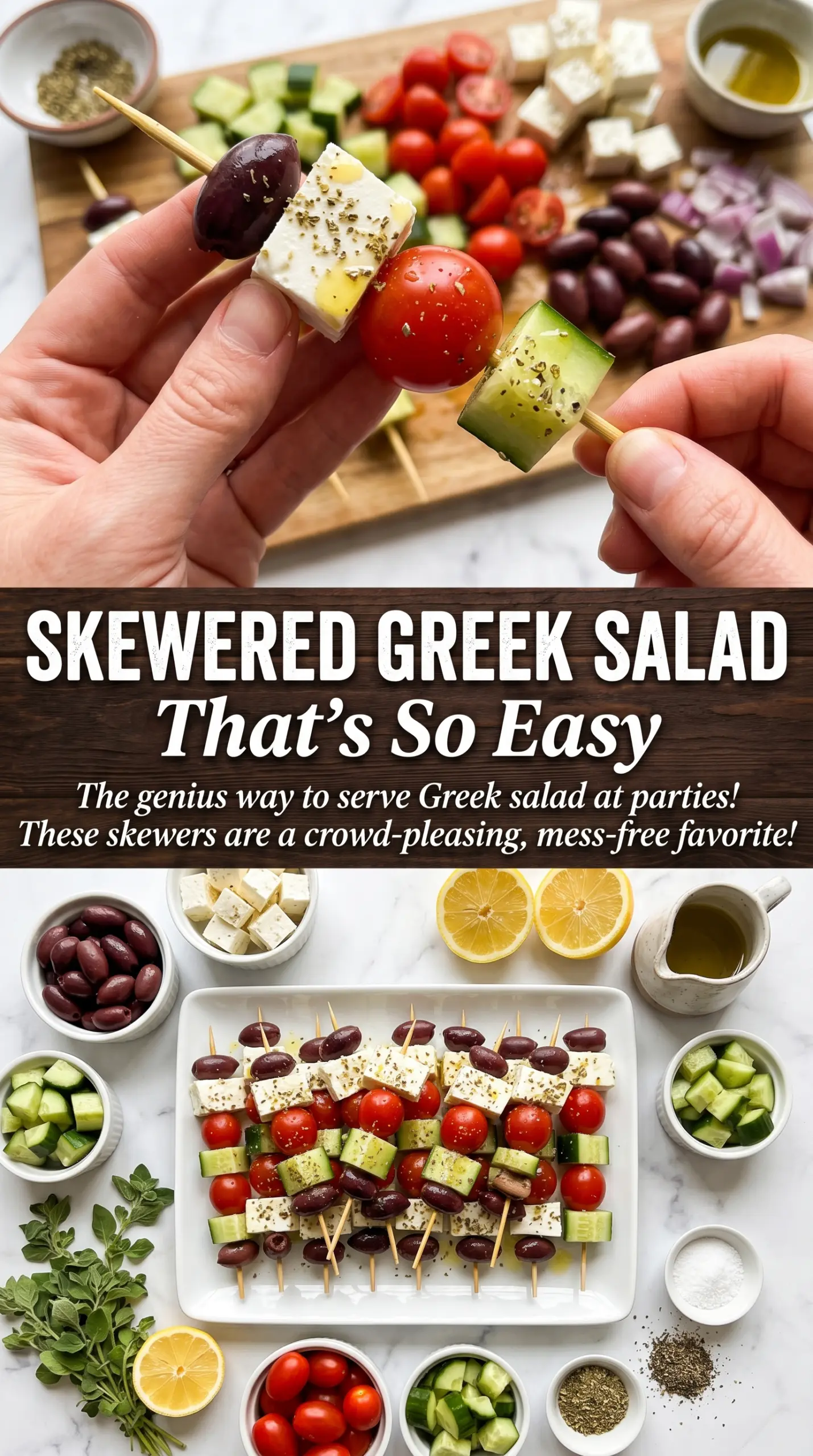 Greek Salad Skewers colorful fresh appetizer