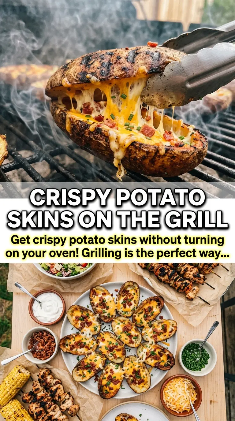 Grilled Potato Skins crispy cheesy bacon