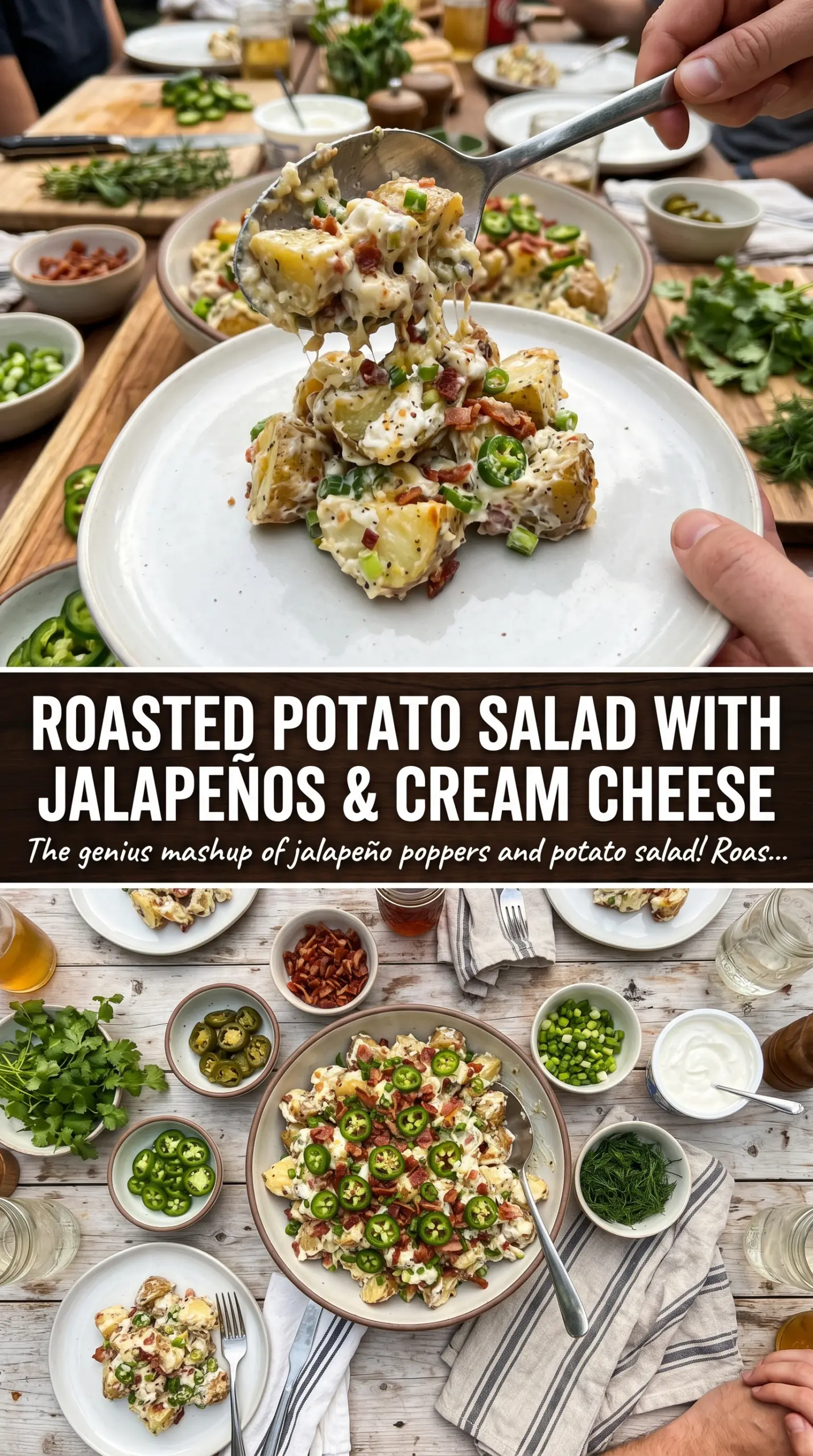 Jalapeño Popper Roasted Potato Salad crispy creamy cheesy