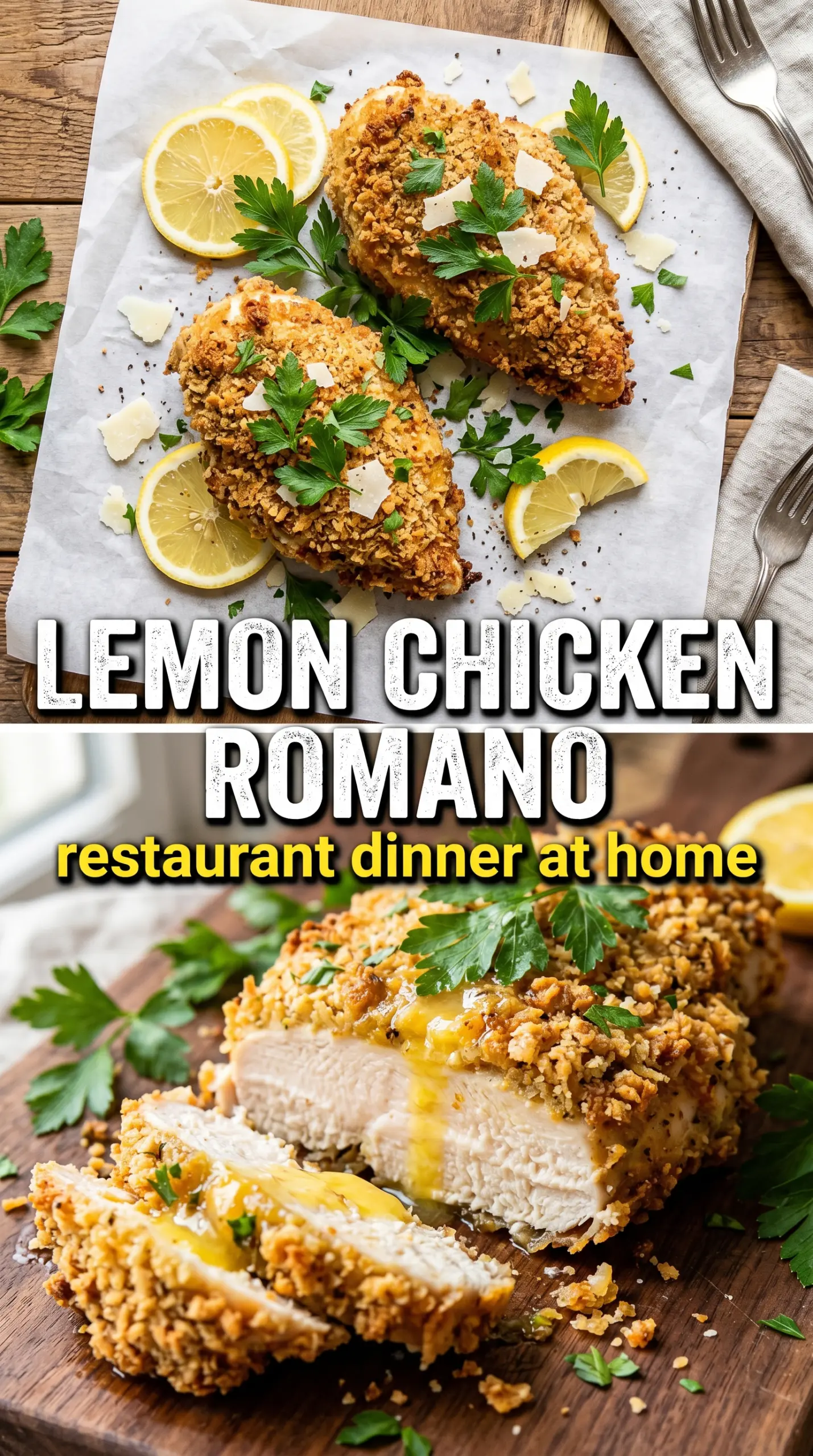 Lemon chicken with fresh herbs and sauce