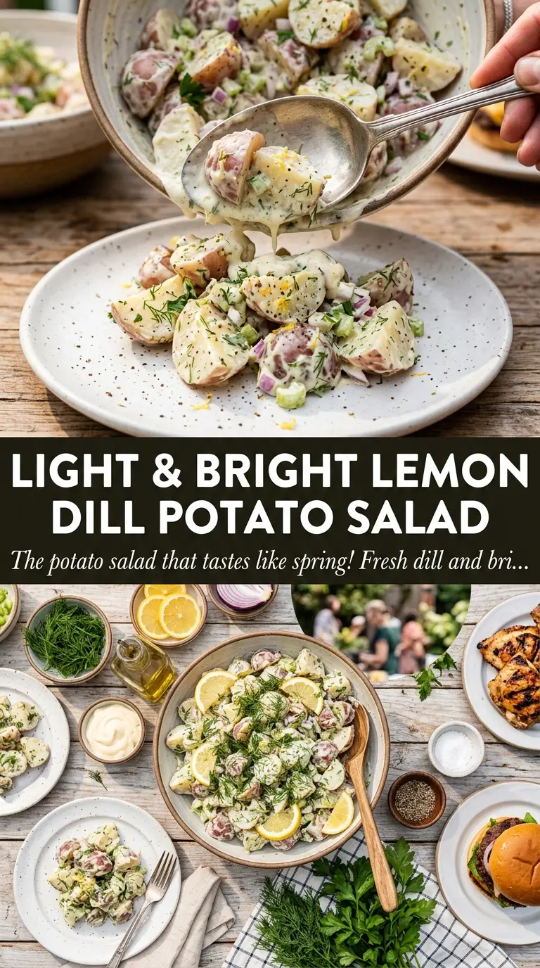 Lemon dill potato salad bright creamy fresh