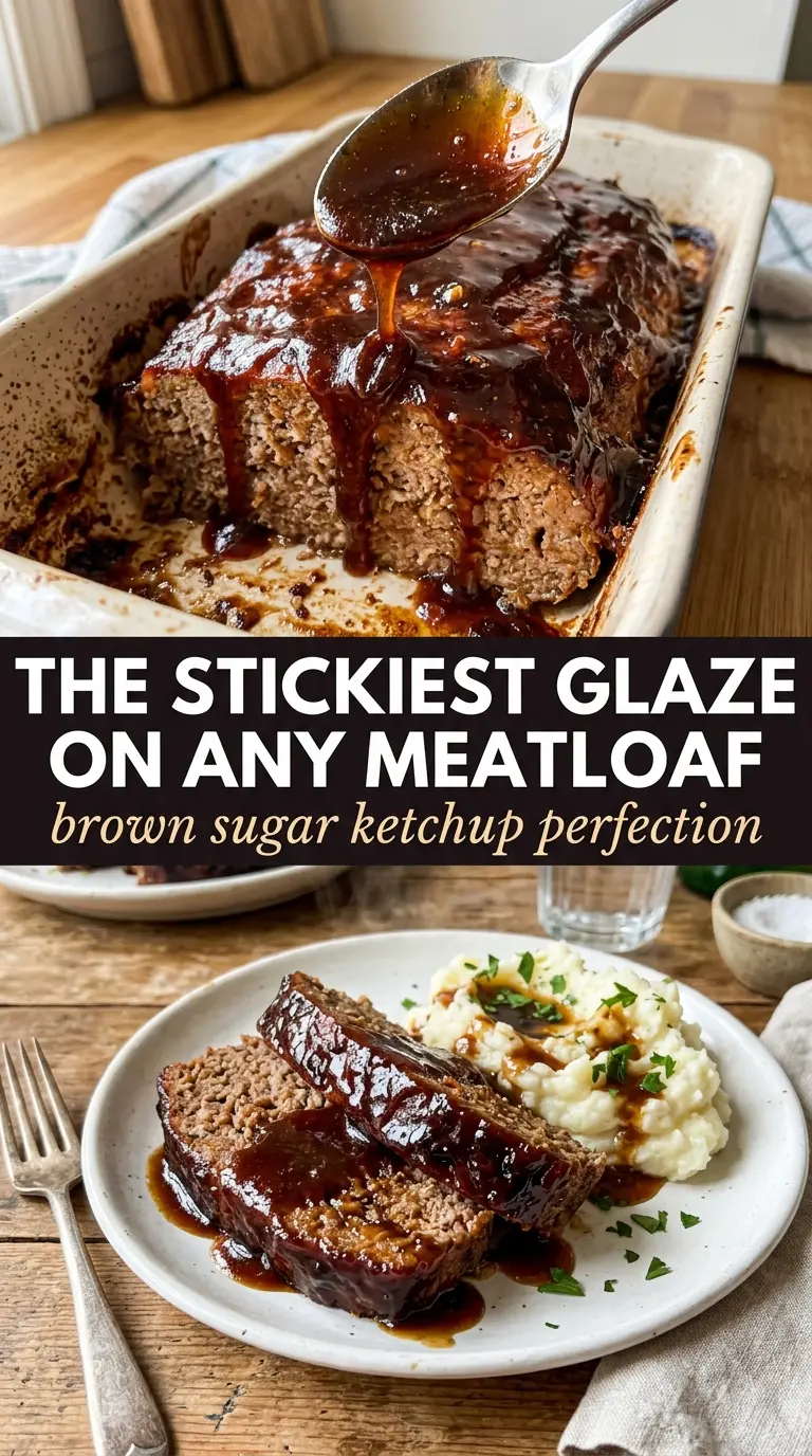 Meatloaf with Brown Sugar Ketchup Glaze sticky caramelized classic