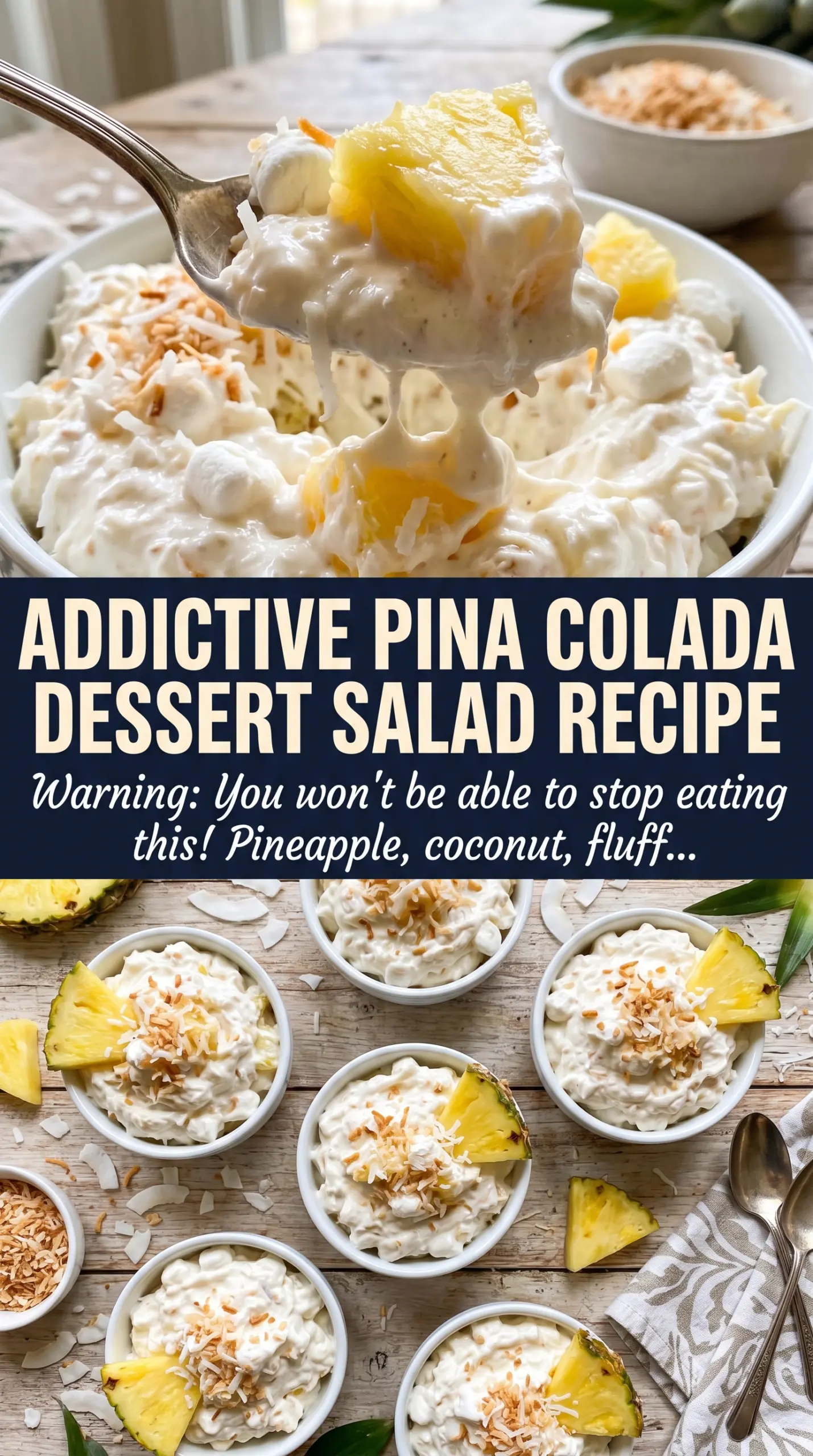 Pina Colada Fluff creamy tropical dessert
