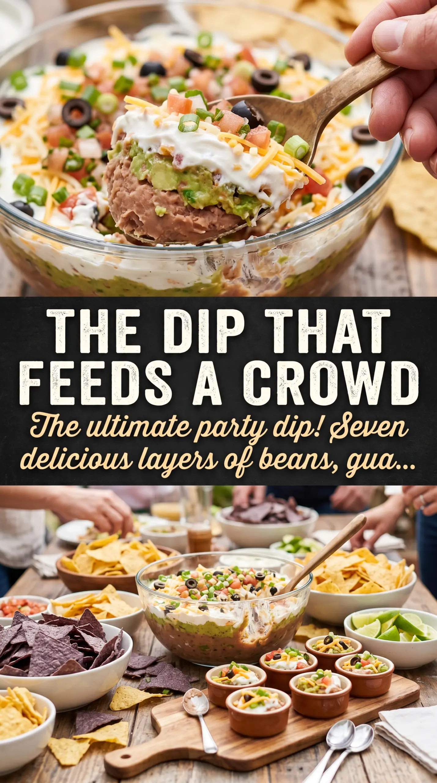 Seven Layer Dip colorful layered dip