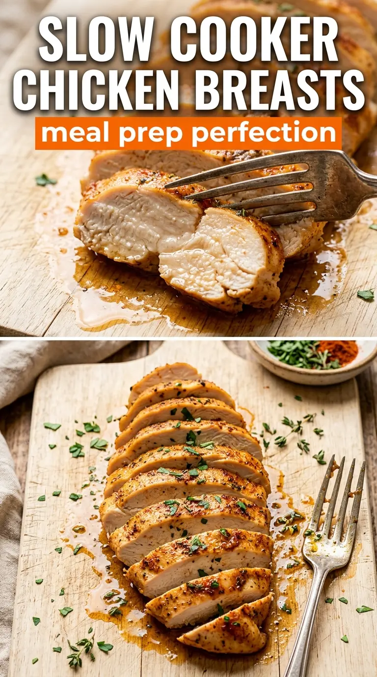 Slow Cooker Chicken Breasts juicy tender garlic-herb