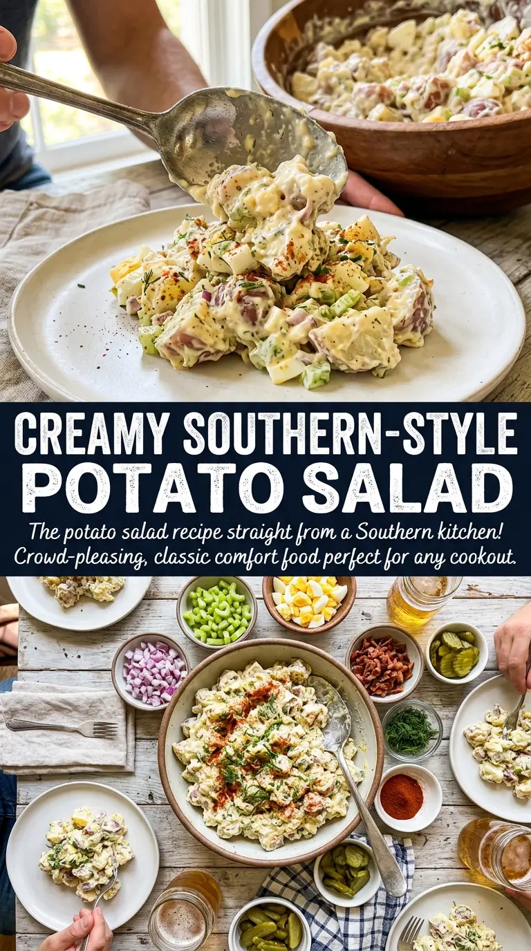 Southern Potato Salad creamy eggs pickles