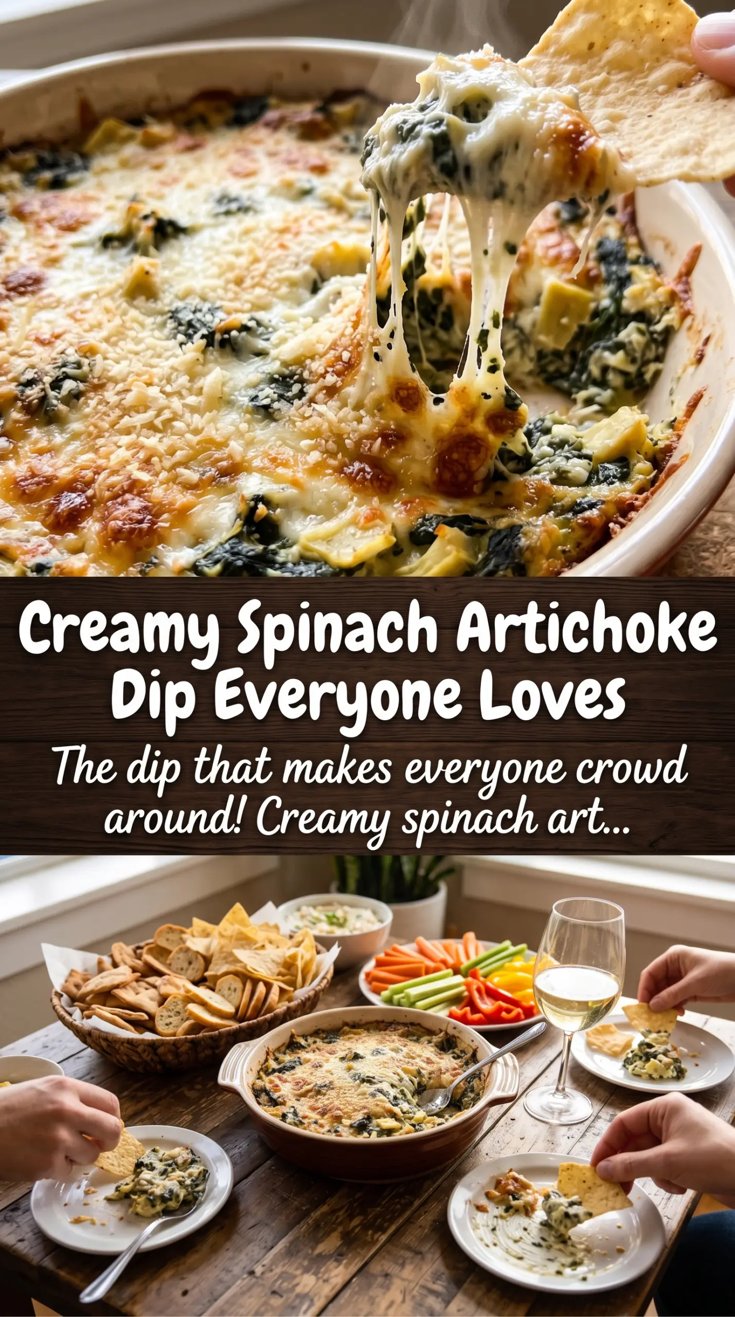 Spinach artichoke dip creamy cheesy baked