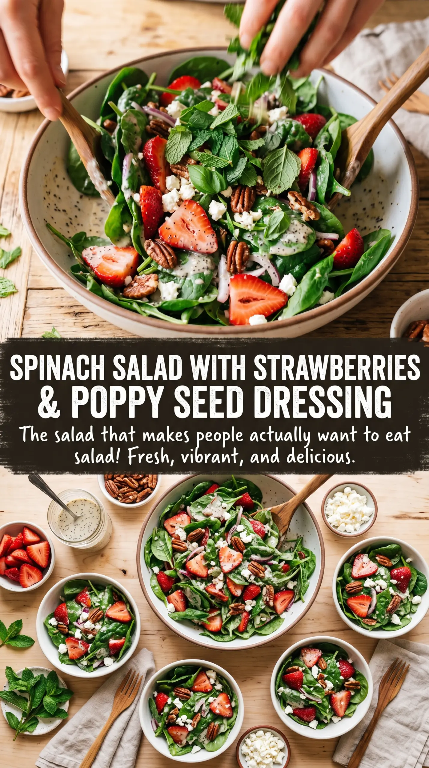 strawberry spinach salad fresh, crisp, colorful