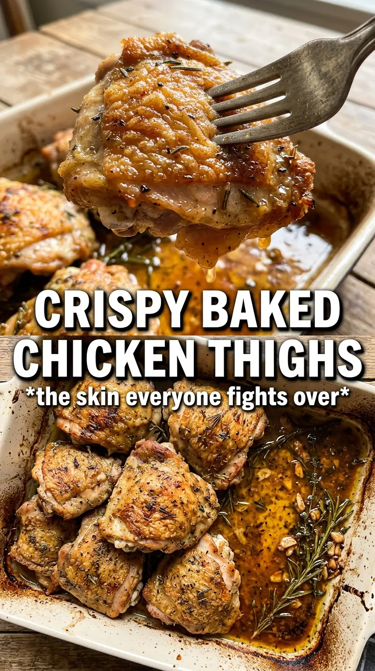 Baked Chicken Thighs crispy juicy golden