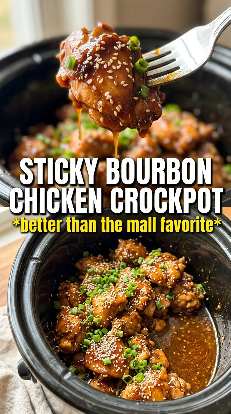 Crock Pot bourbon chicken sticky glossy