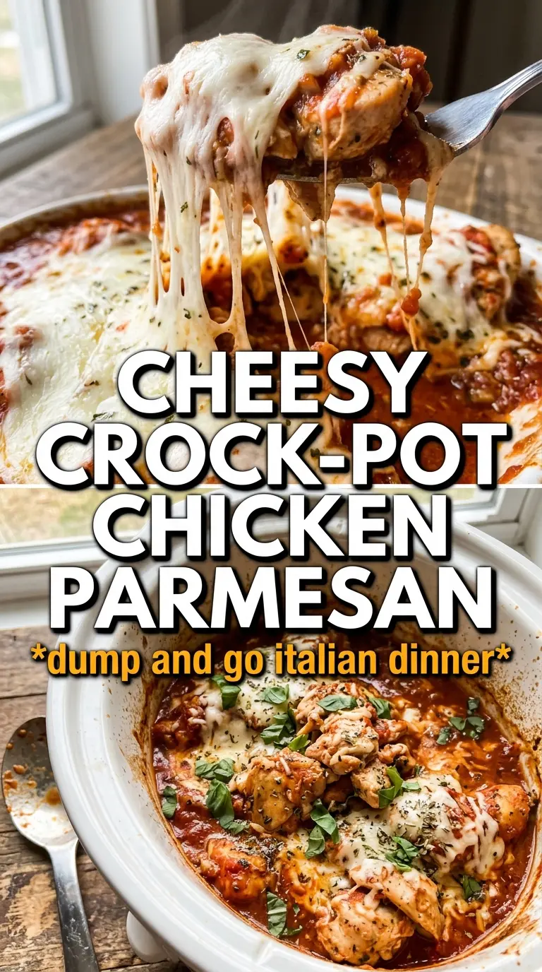 Crock-Pot Chicken Parmesan melty saucy breadcrumb-topped
