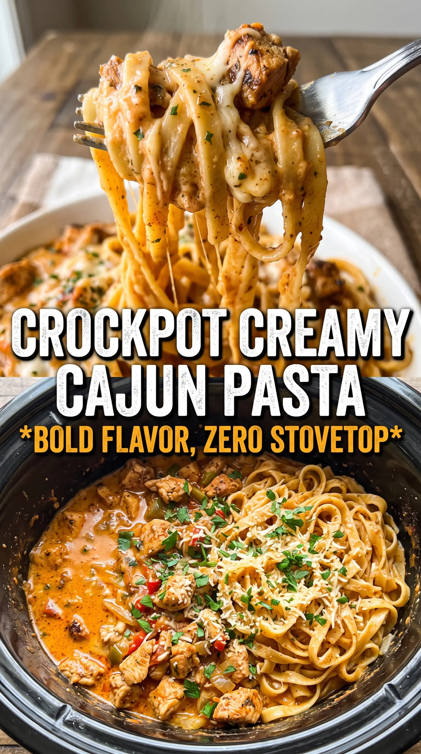 Crock Pot Creamy Cajun Chicken Pasta creamy Cajun pasta