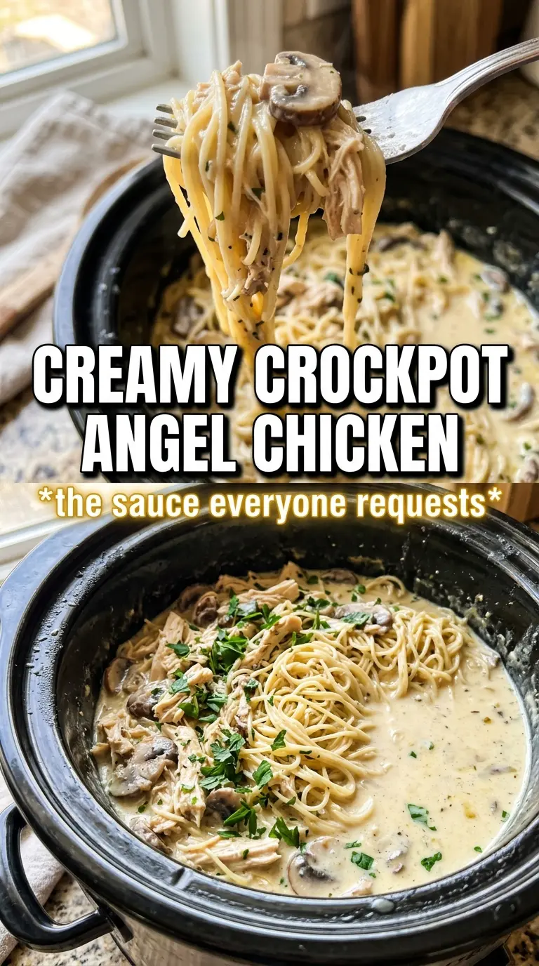 Crockpot Angel Chicken creamy pasta