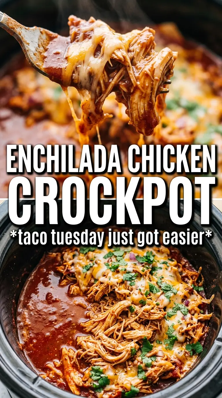 Crockpot Chicken Enchiladas saucy cheesy Tex-Mex