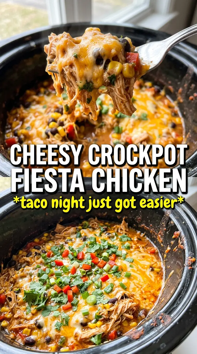 Crockpot Fiesta Chicken creamy shredded Tex-Mex