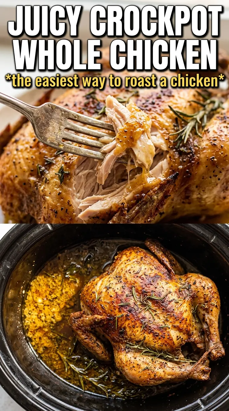 Crockpot Whole Chicken juicy golden