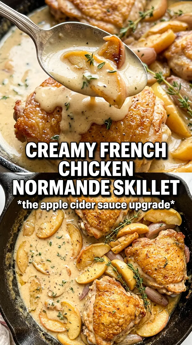French Chicken Casserole A La Normande golden creamy apples