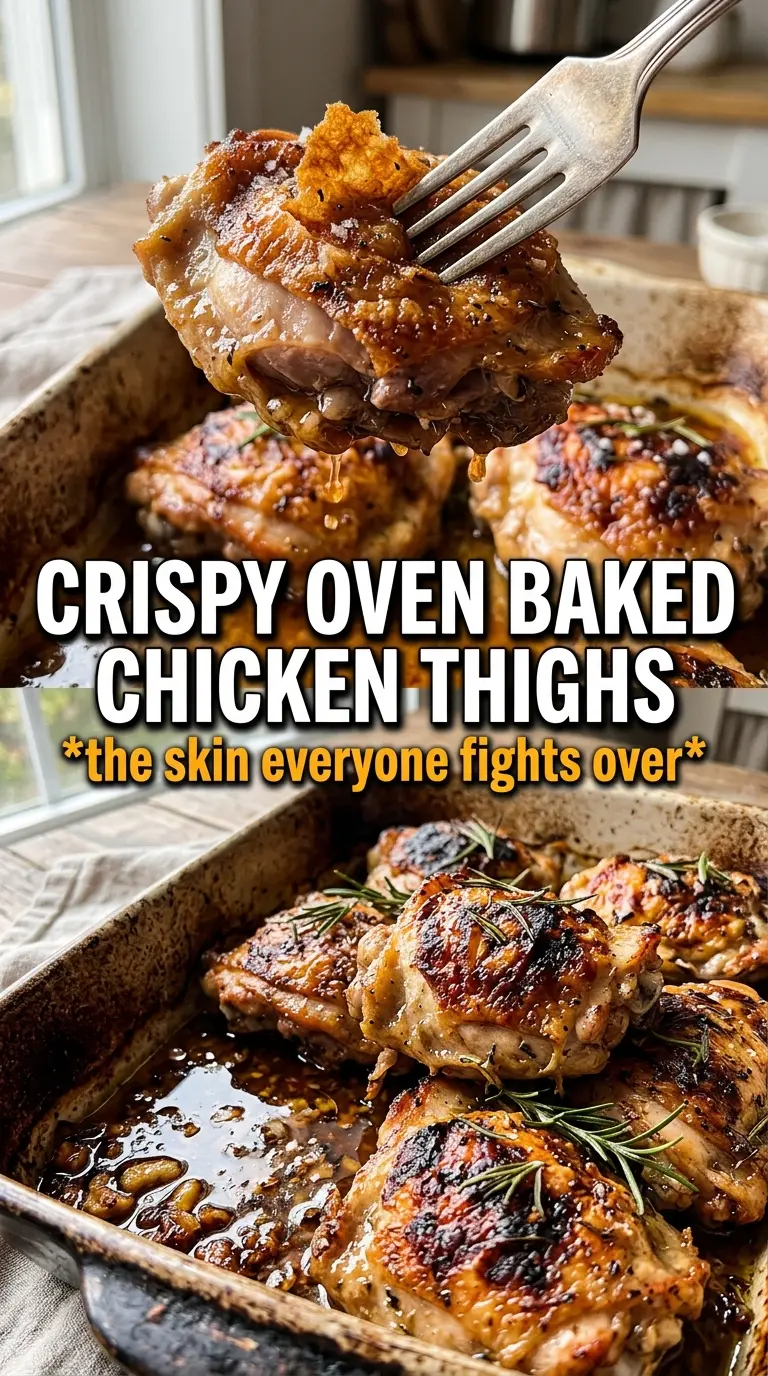 Oven Baked Chicken Thighs crispy juicy golden