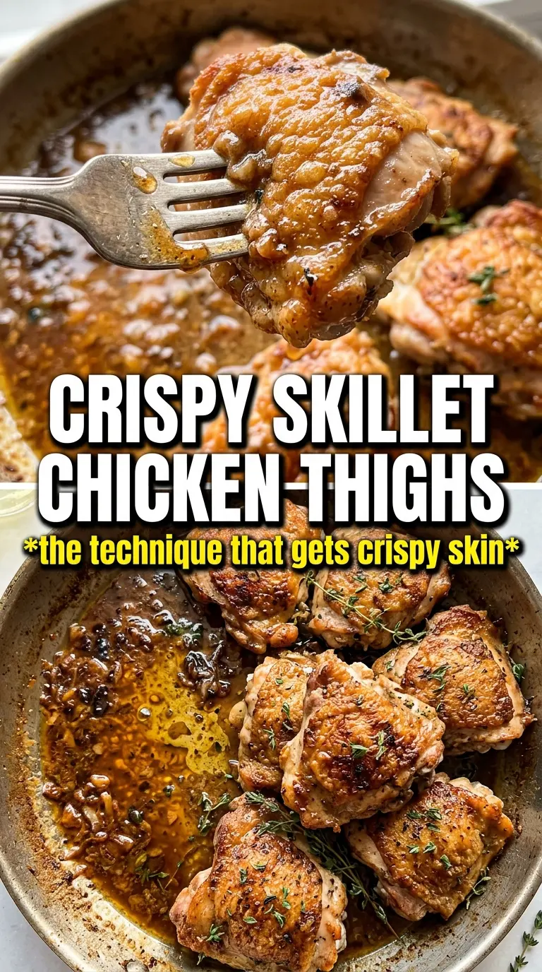 Skillet Chicken Thighs crispy cast iron golden-brown