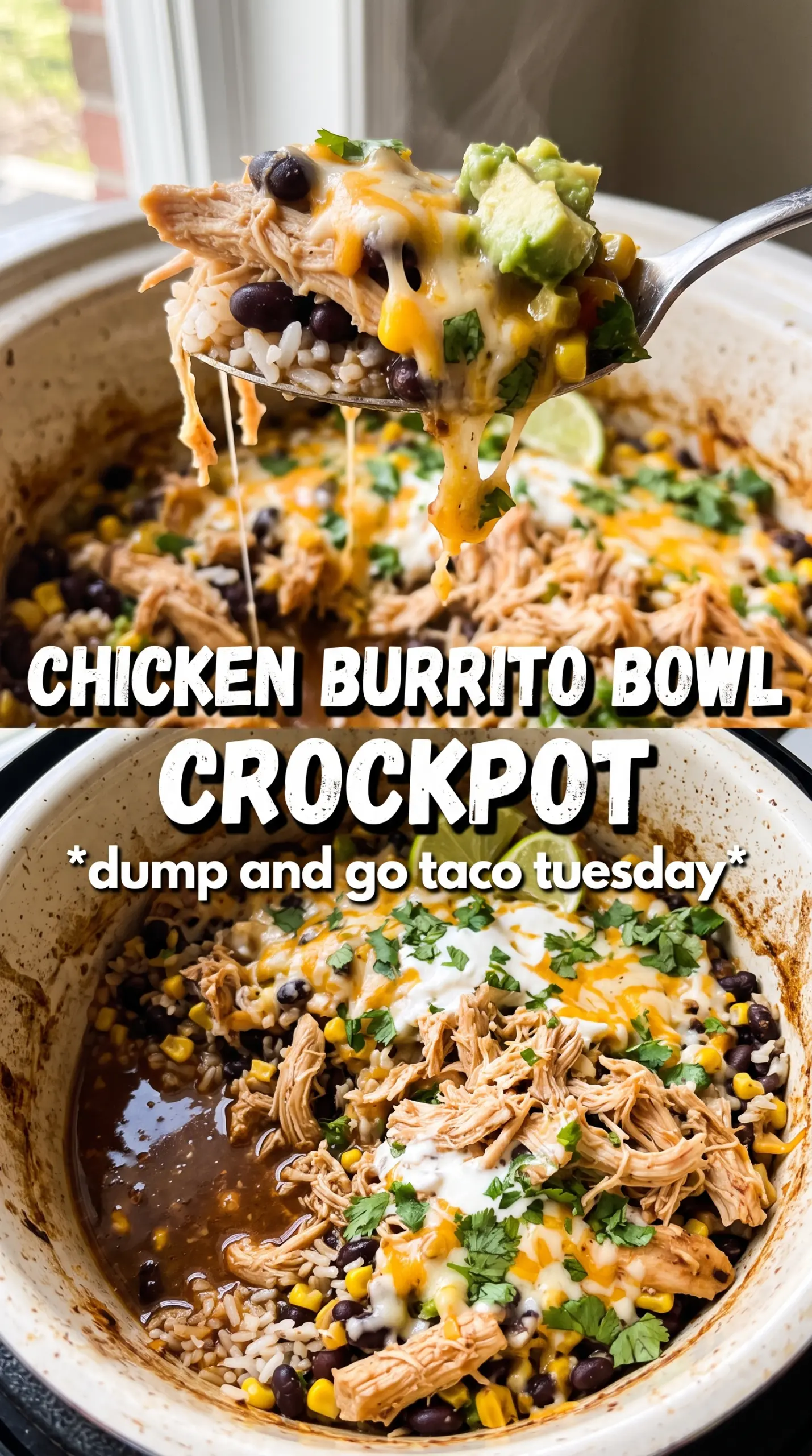 Slow Cooker Chicken Burrito Bowl vibrant Tex-Mex