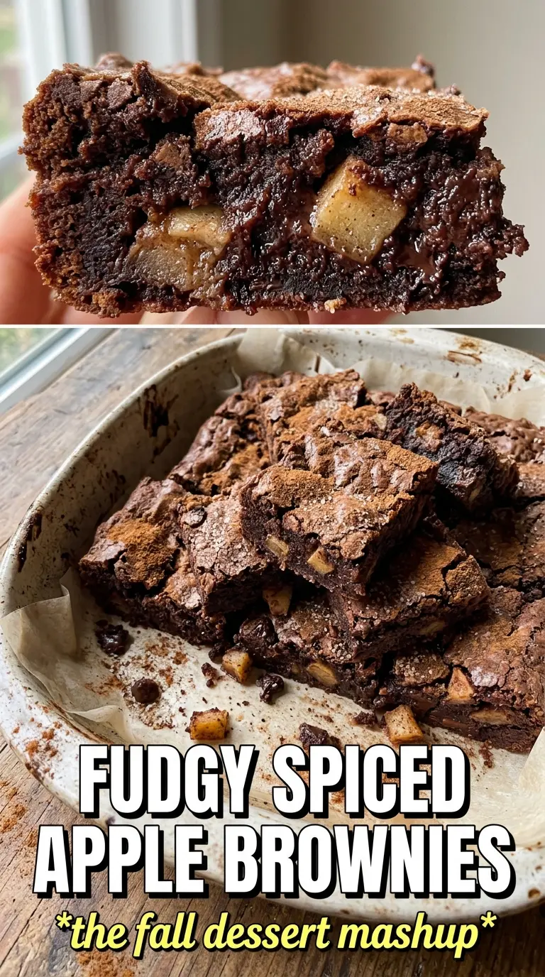 Apple Brownies chewy caramel-drizzled