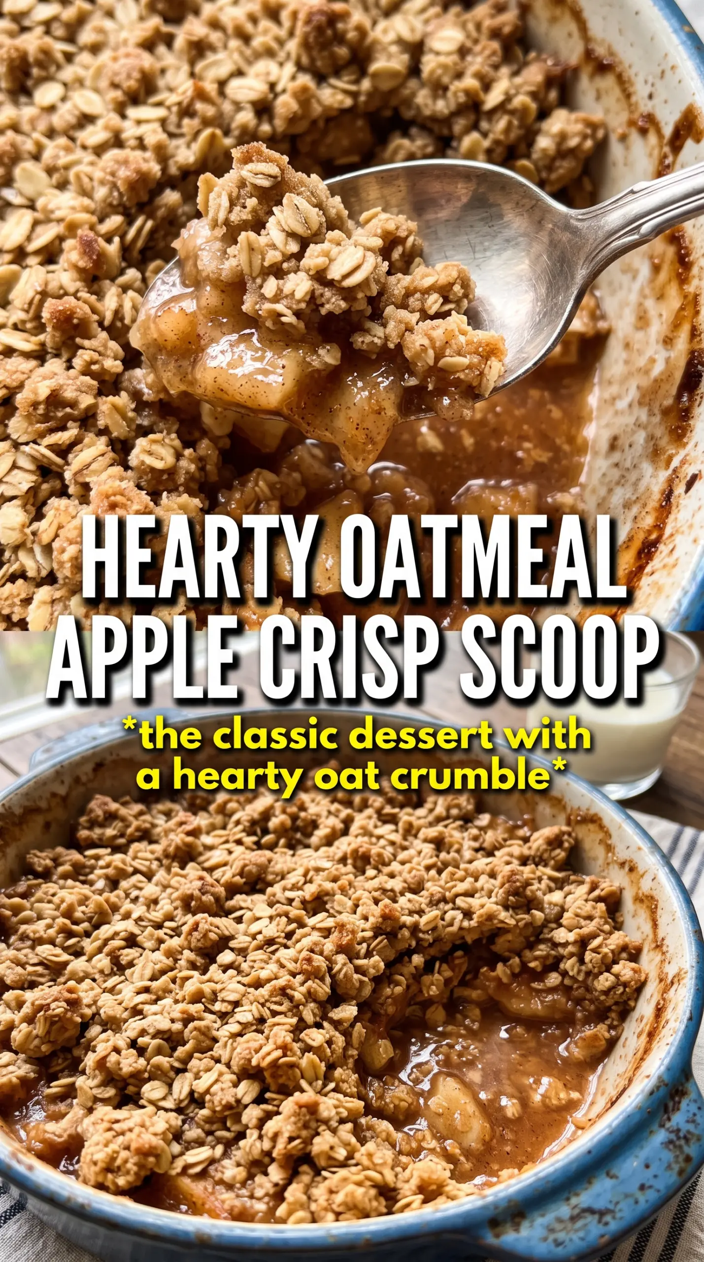 Apple Crisp With Oatmeal bubbling crumble warm dessert