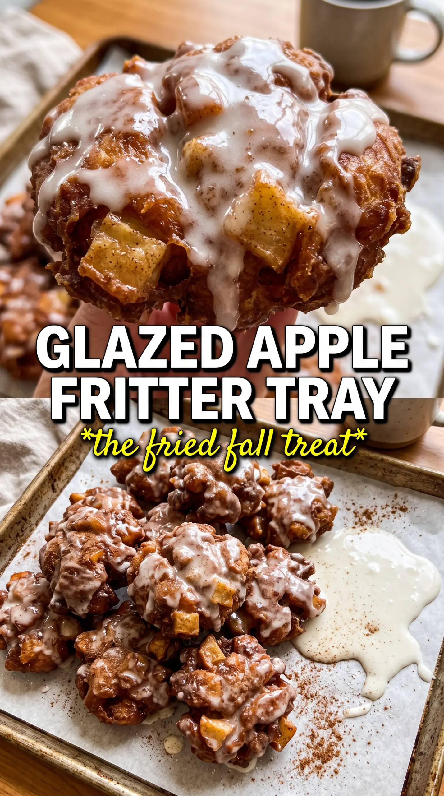 Apple Fritters golden glaze-dipped
