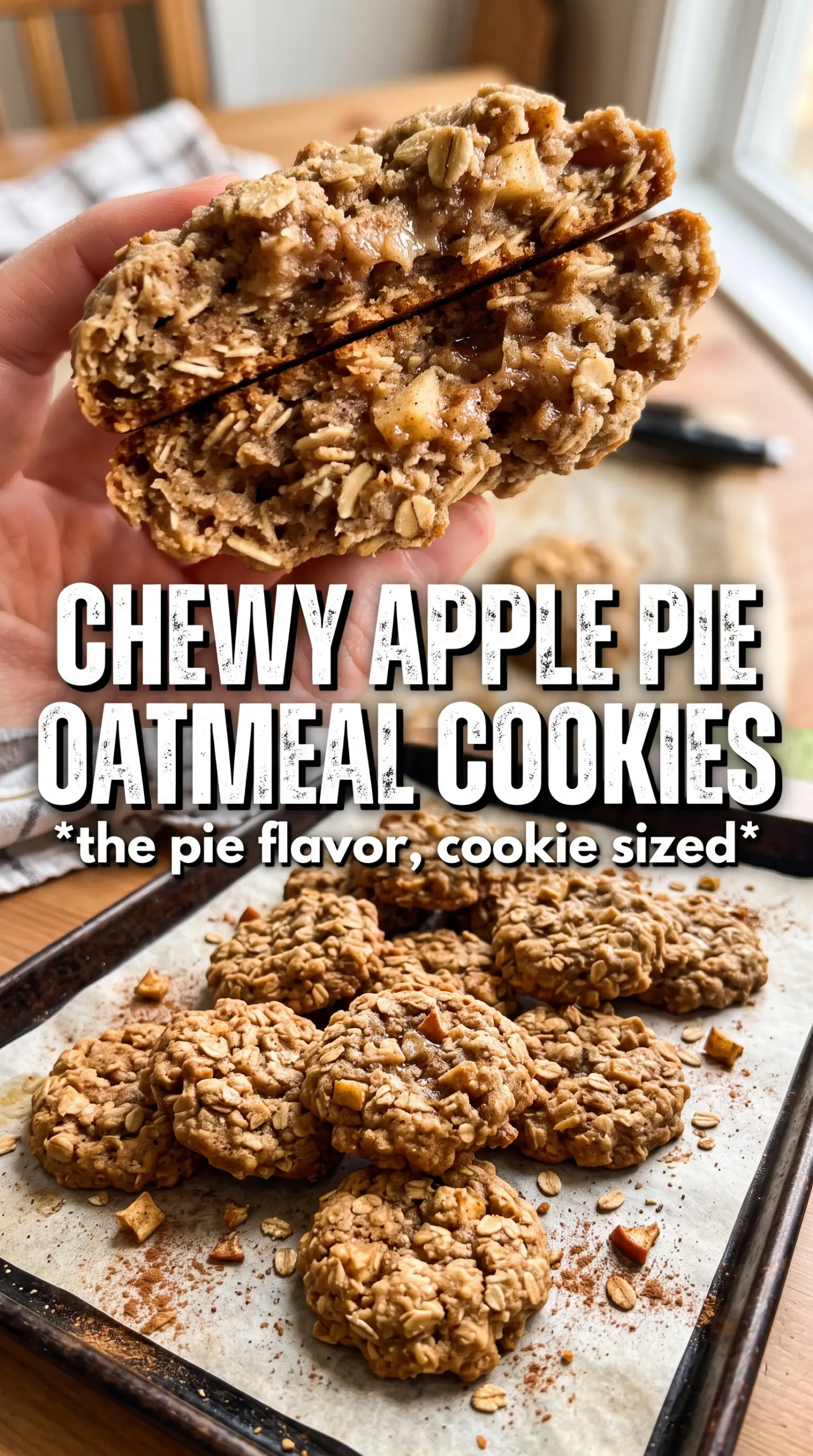 Apple Pie Oatmeal Cookies chewy cinnamon apple