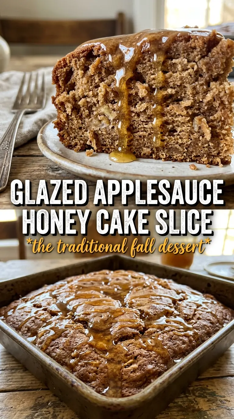 Applesauce Honey Cake moist crumb glaze