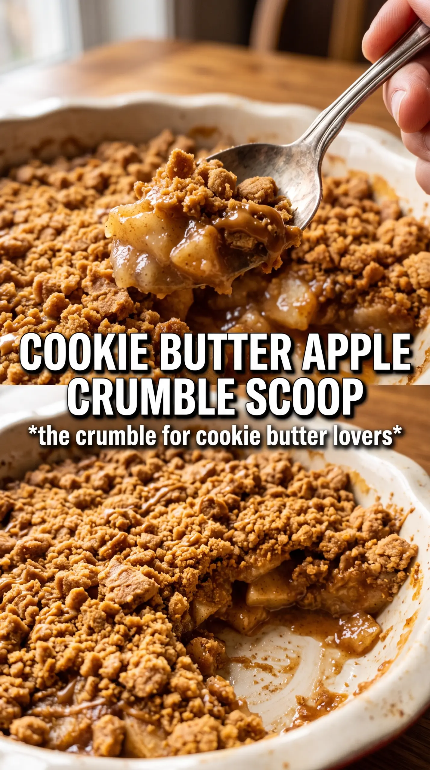 Biscoff apple crumble golden spiced dessert