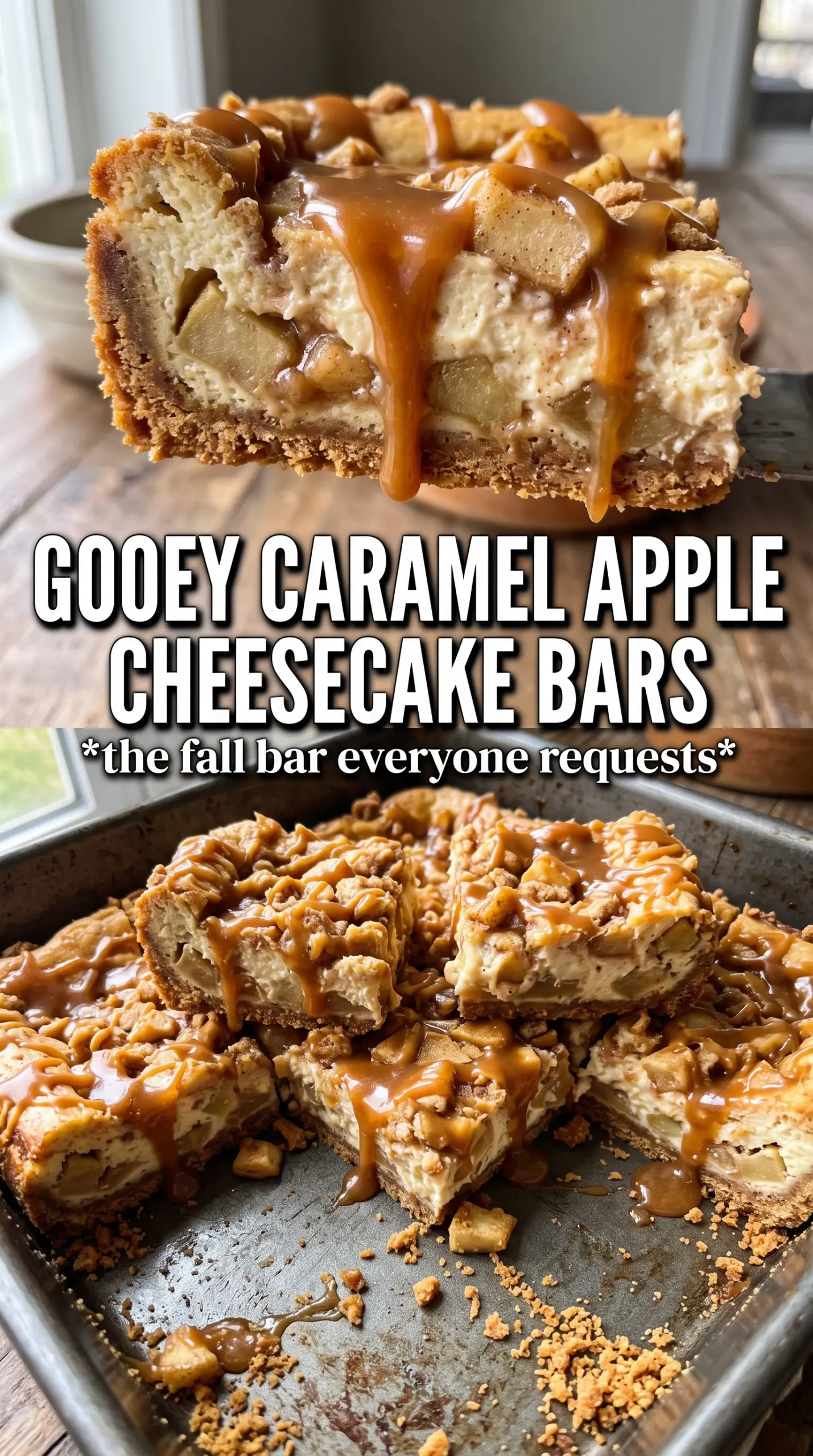 Caramel Apple Cheesecake Bars creamy apple caramel