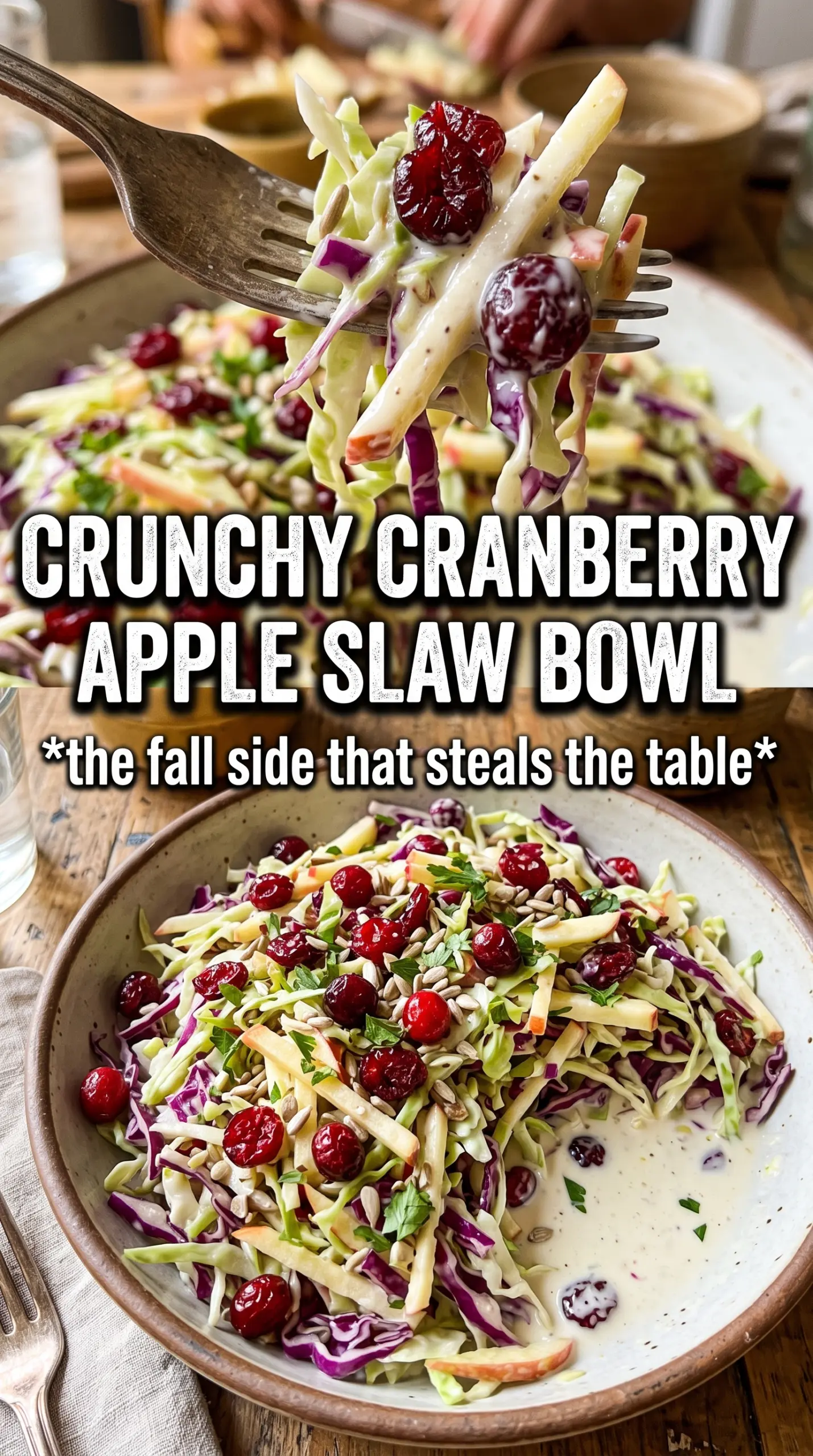 Cranberry Apple Coleslaw crisp creamy colorful