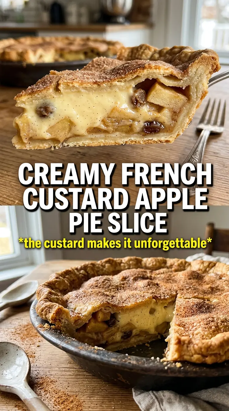 French Custard Apple Pie creamy apple cinnamon