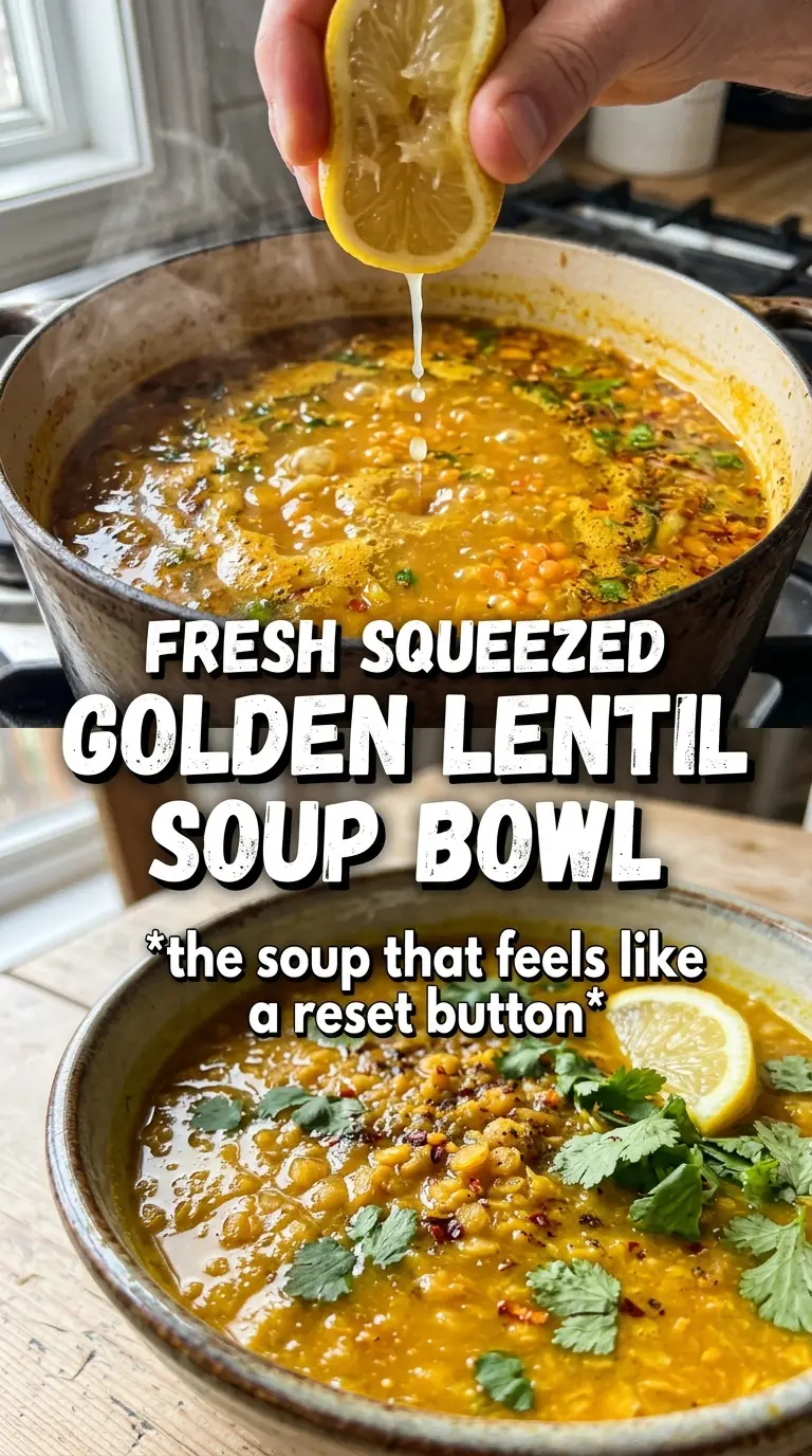 Healing Golden Lemon Lentil Soup bright silky