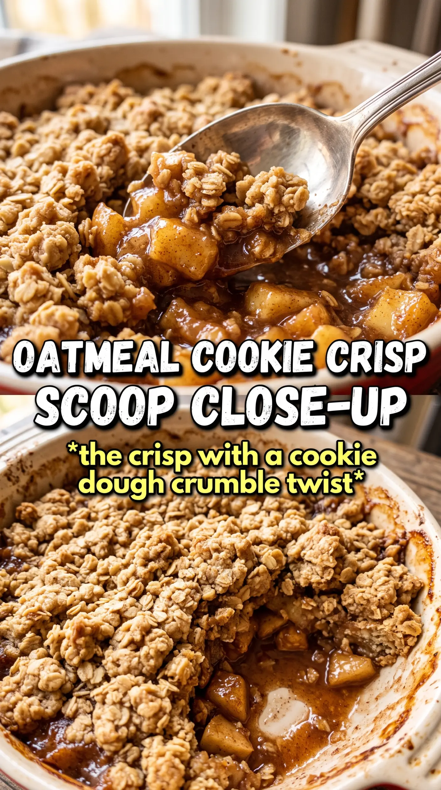 Oatmeal Cookie Apple Crisp golden cinnamon apples