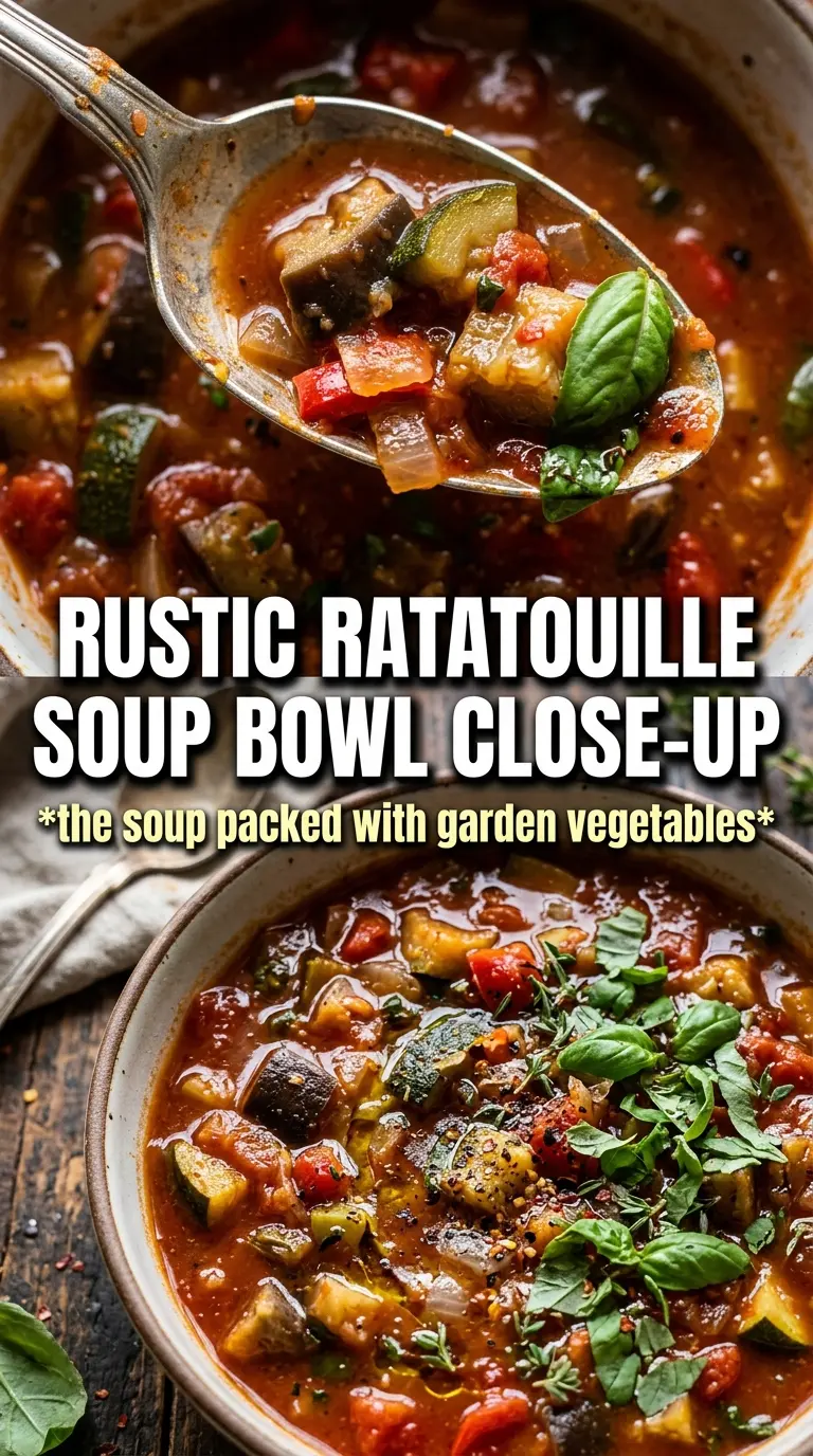 Remi's Ratatouille Soup vibrant Provençal vegetables