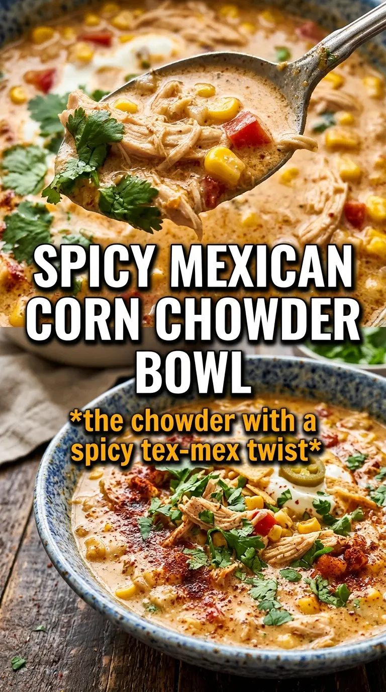 Slow Cooker Mexican Chicken Corn Chowder creamy Tex-Mex
