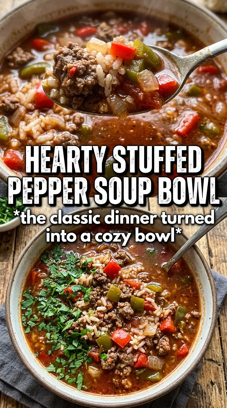 Stuffed Pepper Soup hearty tomato broth